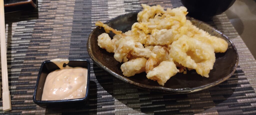 天ぷらとオーロラソース
